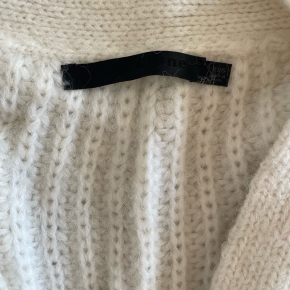 JENNI KAYNE Oversized Alpaca Cocoon Cardigan in Ivory/White/Cream - Picture 10 of 10